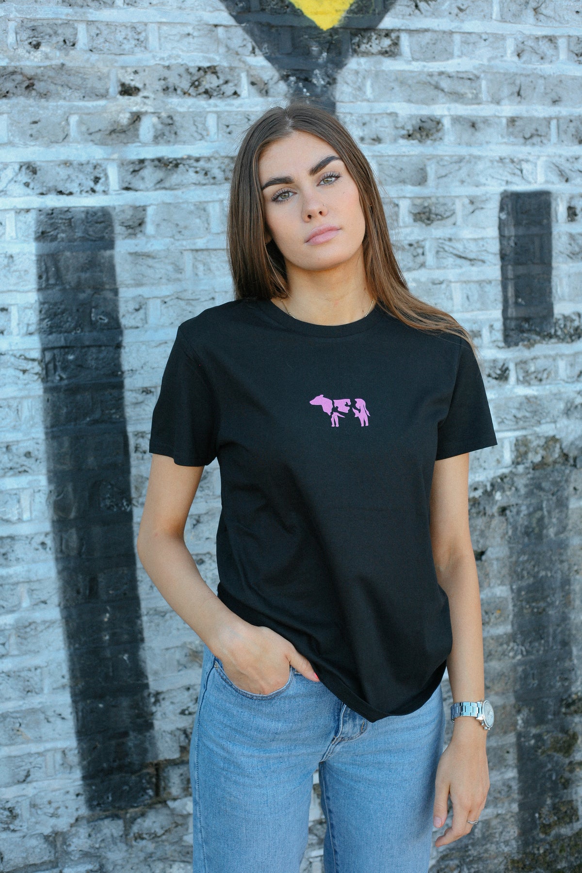 Pink Cow - Unisex Organic Cotton T-Shirt
