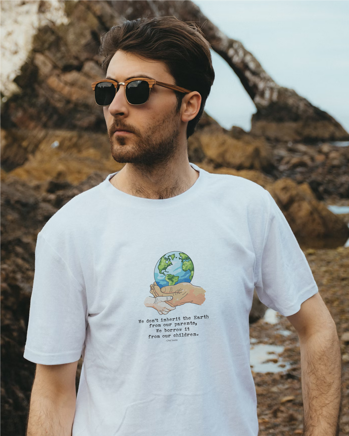 We don&#39;t Inherit the Earth (with logo) New &#39;24 Design Unisex Organic Cotton T-Shirt