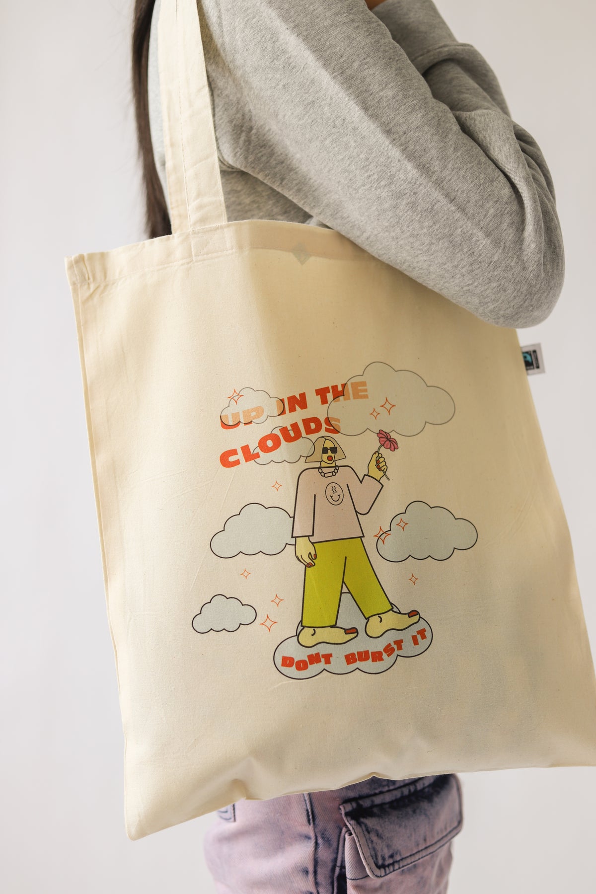 Up In The Clouds Tote Bag - Vegan - 100% Organic Cotton
