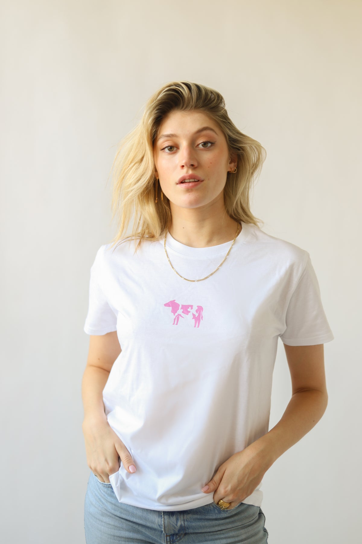 Pink Cow - Relaxed Organic Cotton T-Shirt