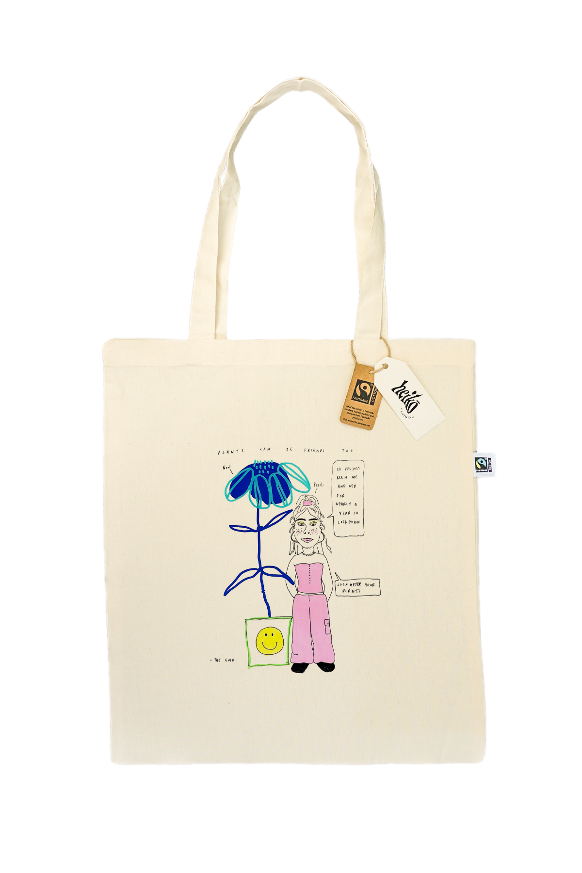 Pearl and Ned Tote Bag Vegan 100 Organic Cotton