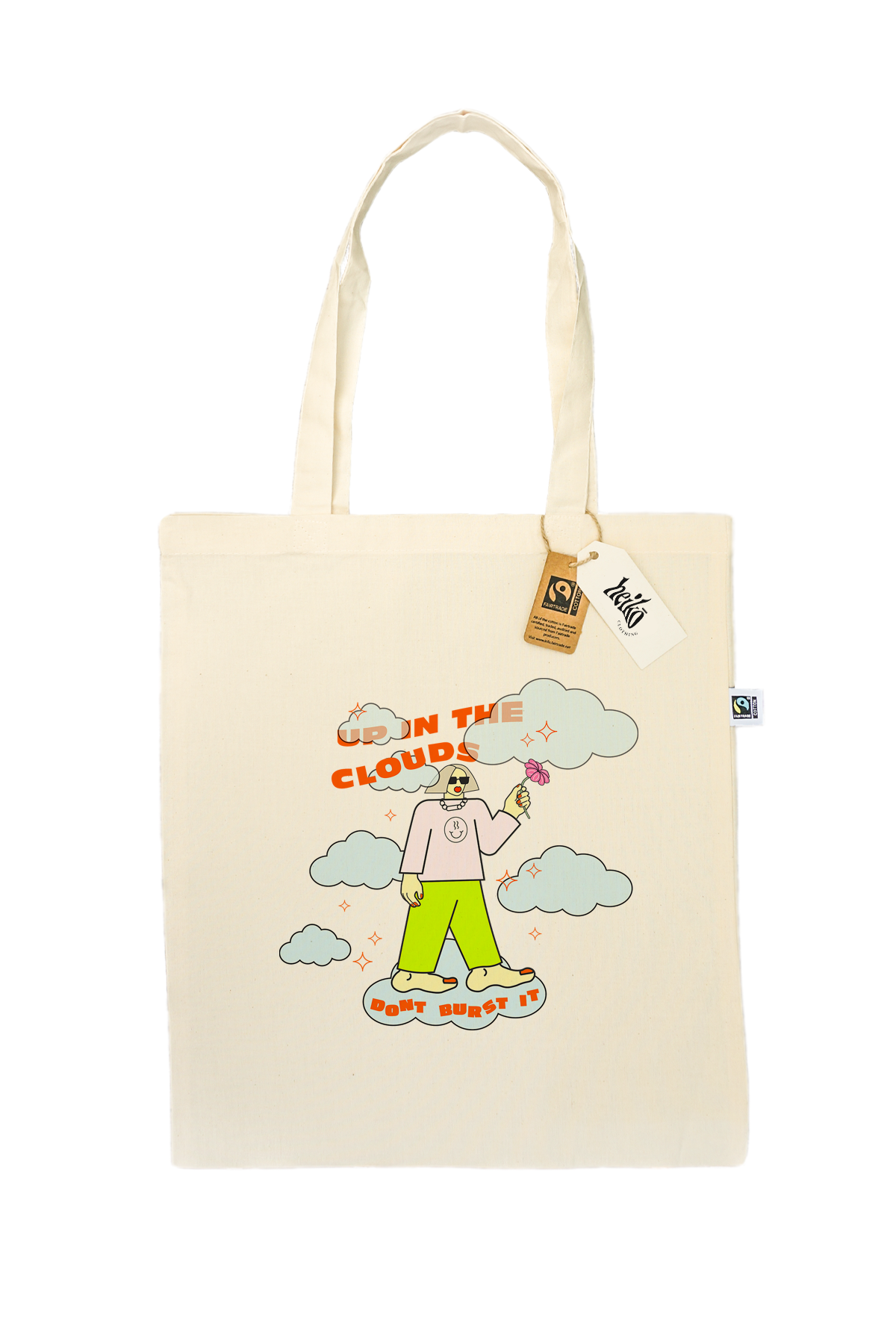 Up In The Clouds Tote Bag - Vegan - 100% Organic Cotton