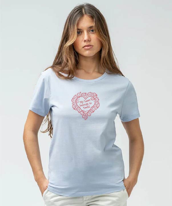 Personalised Love Heart  -  Unisex Organic Cotton T-Shirt