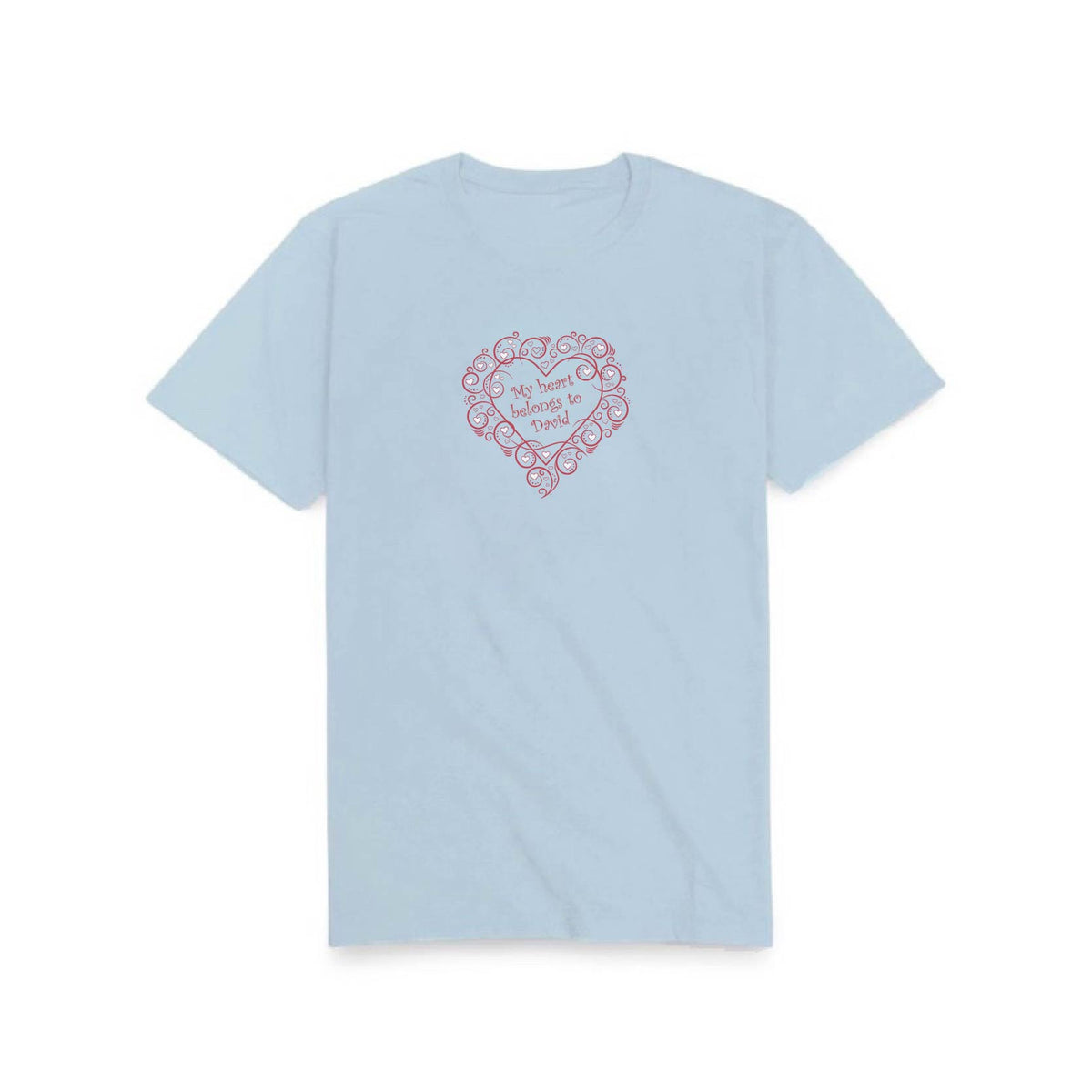 Personalised Love Heart  -  Unisex Organic Cotton T-Shirt