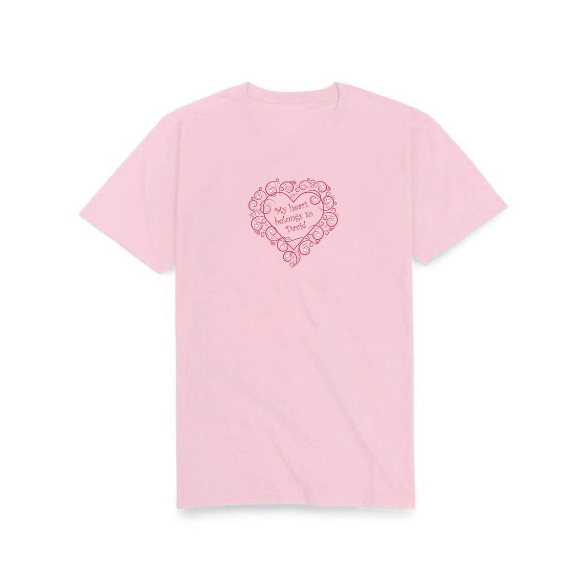 Personalised Love Heart  -  Unisex Organic Cotton T-Shirt
