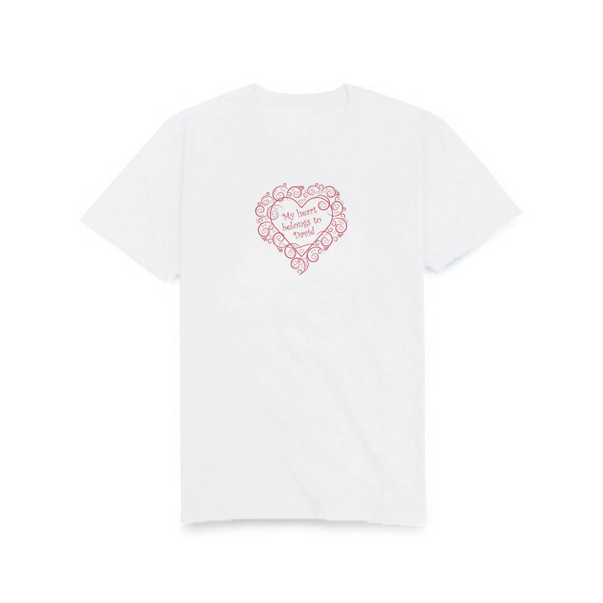 Personalised Love Heart  -  Unisex Organic Cotton T-Shirt