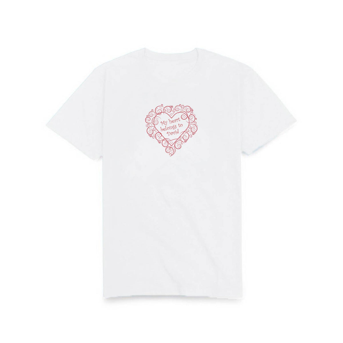 Personalised Love Heart  -  Relaxed Organic Cotton T-Shirt