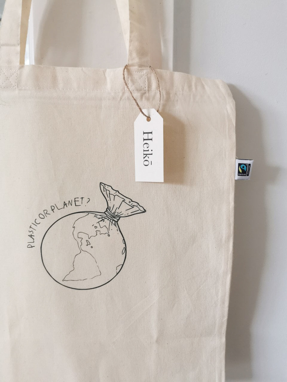 Plastic or Planet Tote Bag - Vegan - 100% Organic Cotton