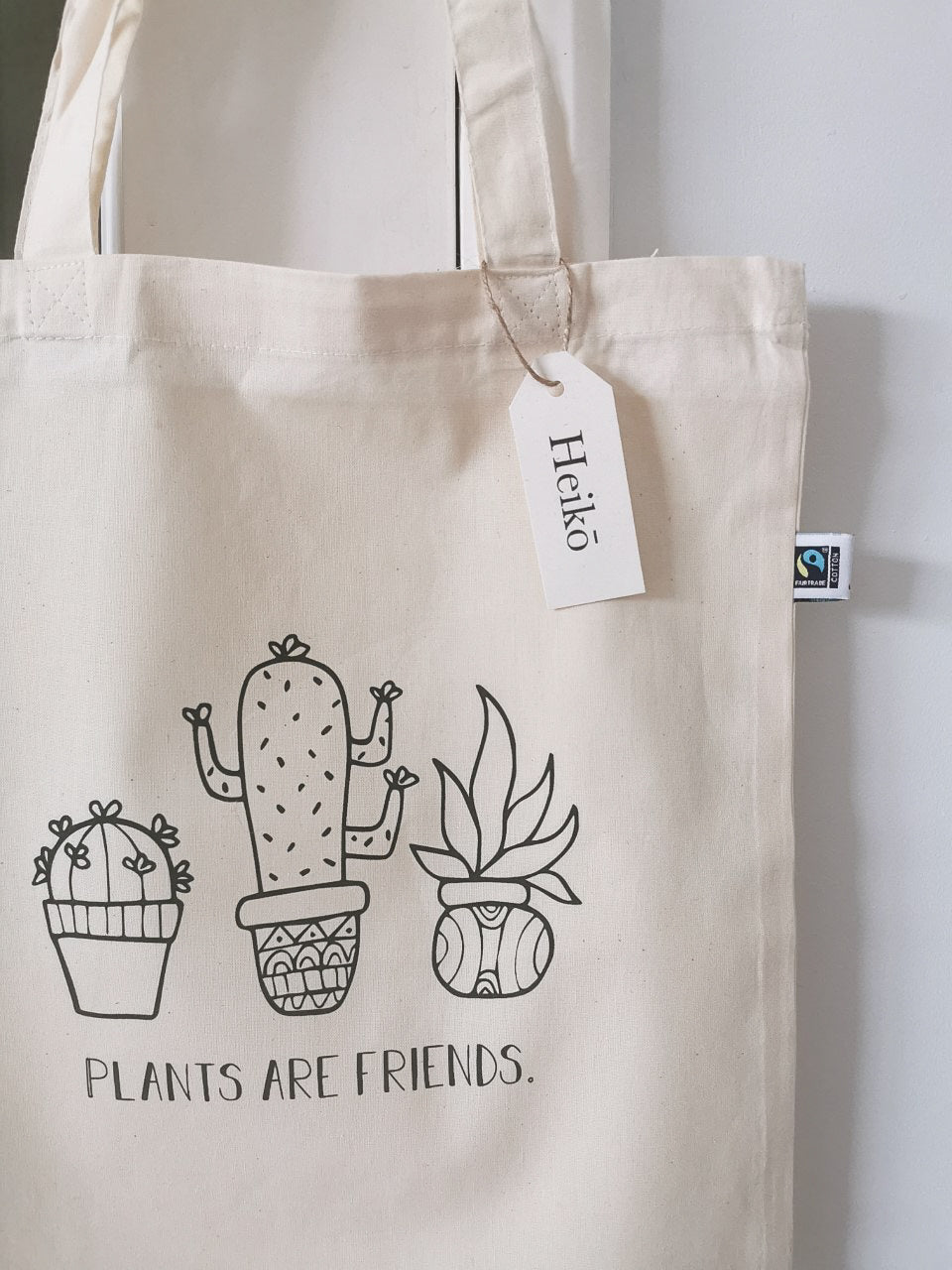 Plants are Friends Tote Bag - Vegan - 100% Organic Cotton
